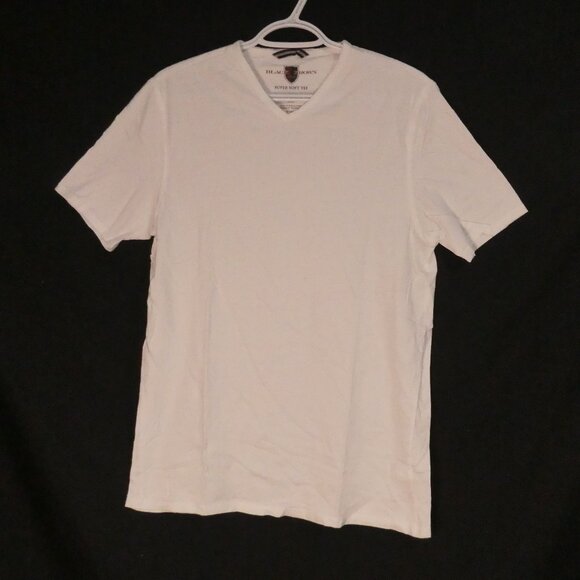 BLACK BROWN 1826 Super Soft Tee | medium | White Cotton V-Neck Short Sleeve Tee - Picture 1 of 12